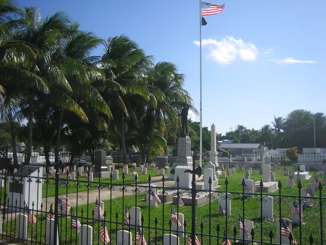 Memorial to sailors of the U.S.S. Maine explosion in Havana Harbor at Key West cemetery