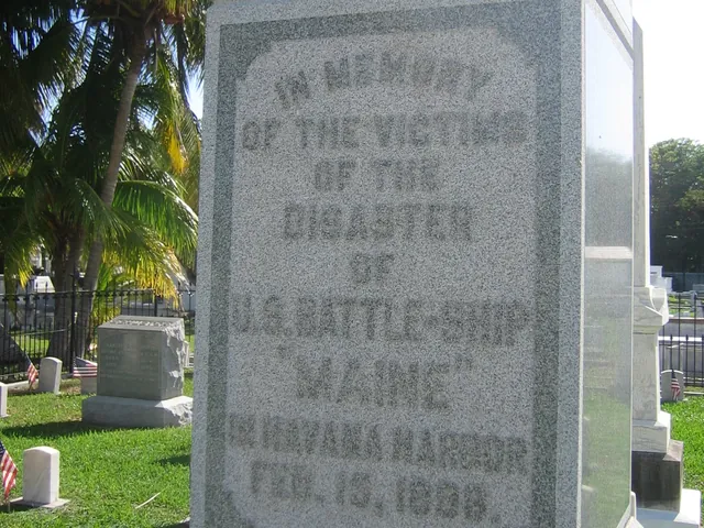 Plaque of the Battleship Maine Memorial at Key West cemetery