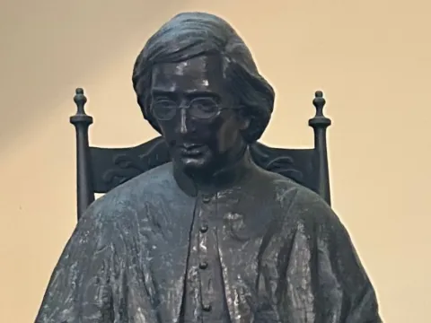 Copper sculpture of Father Félix Varela by Gay García