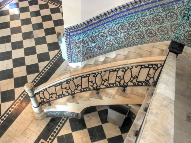 Stairway made from Isla de Pinos marble